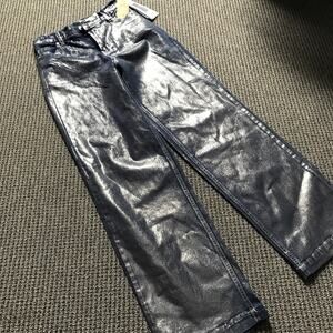 Madden NYC Foil Denim Jean Size XXS 00 NWT High Rise‎ Skater
